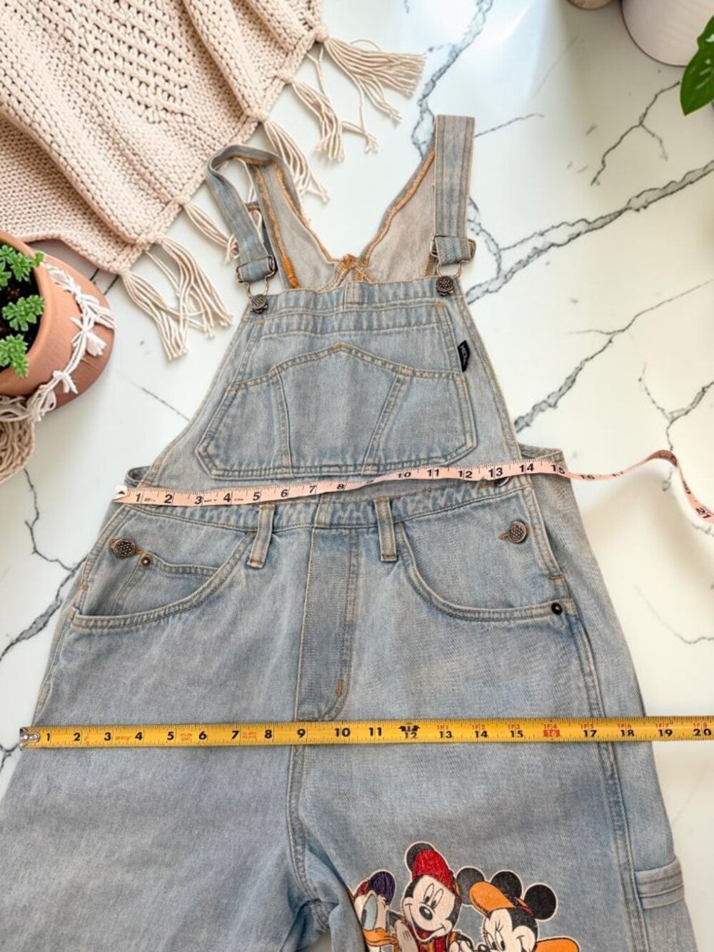 Disney Jerry Leigh Rare 1980s Mickey Mouse Short Denim Overalls Dungarees Small - Picture 6 of 11